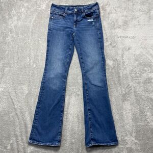 American Eagle Jeans Women’s 4* Blue Denim Kick Boot Distressed 28x30